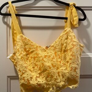 Yellow Floral Crop Top
